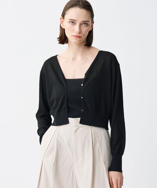 uncrave シアーニット 2WAYカーディガン ブラック