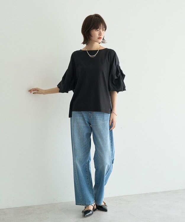 YECCA VECCA シアースリーブカットソー Off White