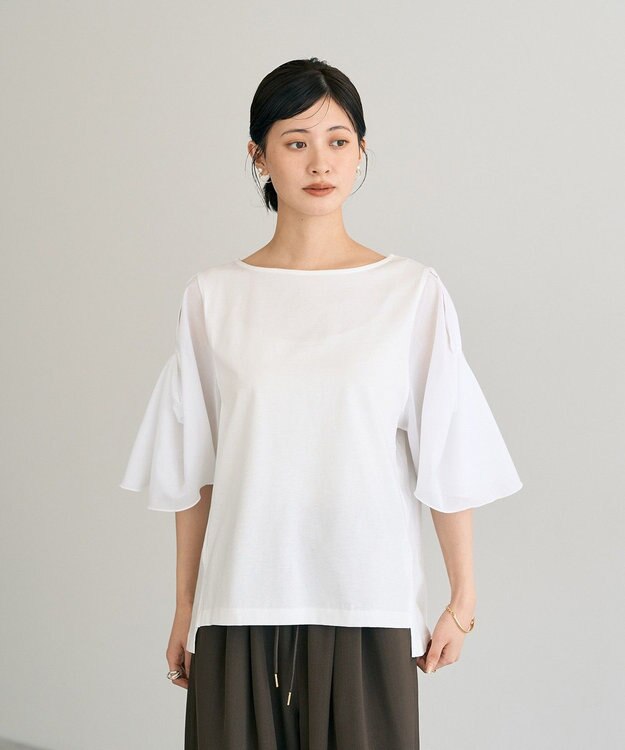 YECCA VECCA シアースリーブカットソー Off White