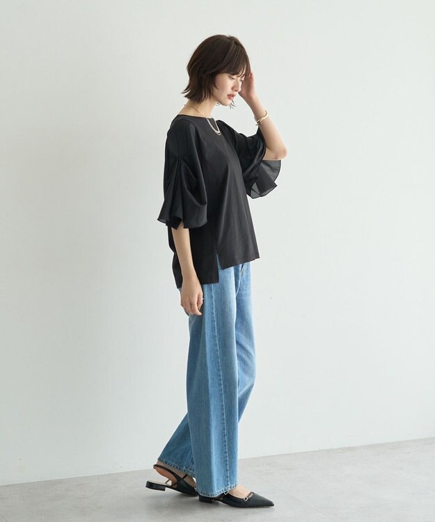 YECCA VECCA シアースリーブカットソー Off White