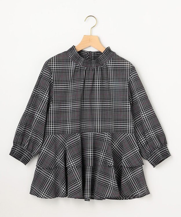 組曲 L ライトトロピカルティアード ブラウス ブラック系3