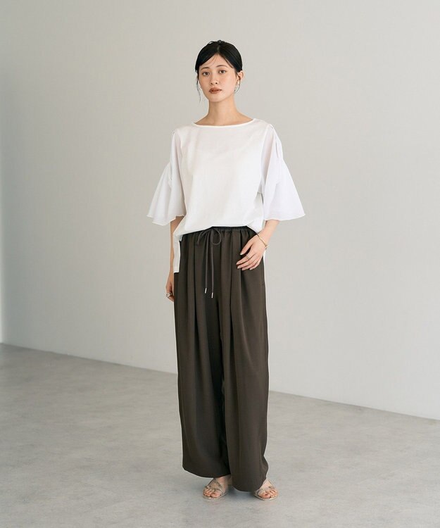 YECCA VECCA シアースリーブカットソー Off White