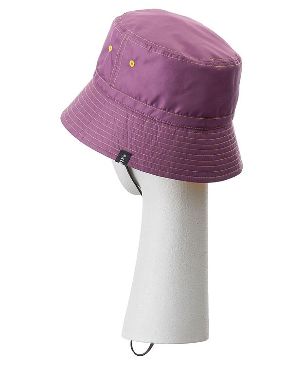 MOONBAT 【洗える】estaa 撥水 ロゴピス付き バケットハット UV ポケッタブル パープル