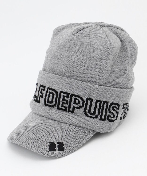 23区GOLF 【MEN】ツバ付きニット キャップ ライトグレー系