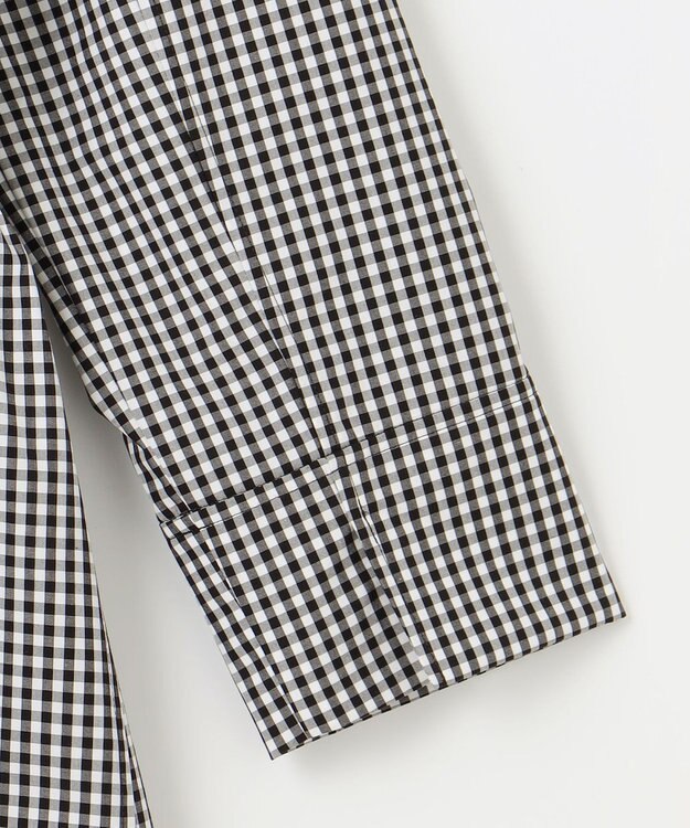 J.PRESS LADIES S 【洗える】 GIZAコットンギンガム ステンカラー コート ブラック系3