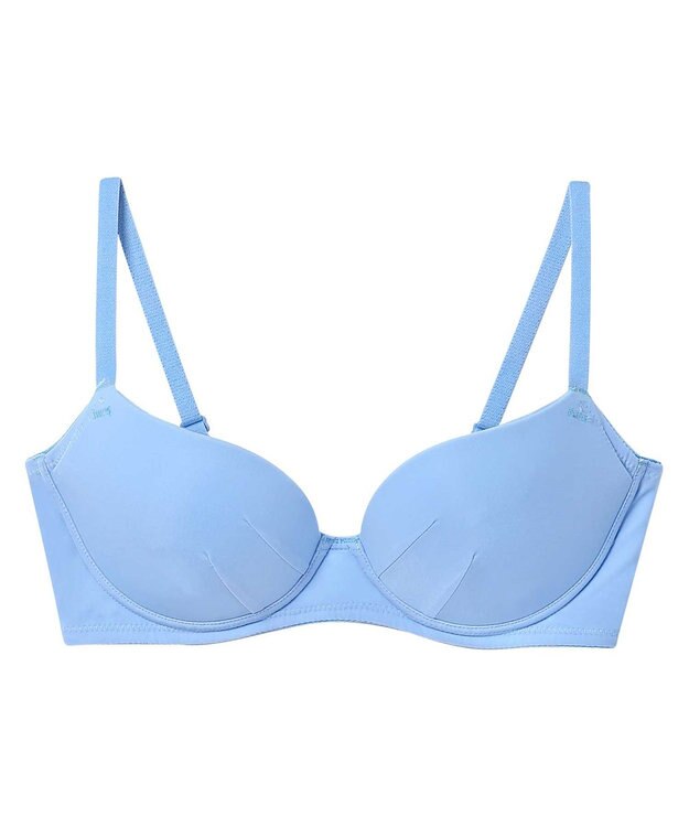 AMPHI 【NAILS INCコラボ】 ノンワイヤーブラ 谷間をメイク 脇高設計 背中をスムージング Aカップあり 【BRAGENIC ブラジェニック スムージングタイプ】 ブラジャー ブラ ワイヤレス BMI245 アンフィ／ワコール ブルー