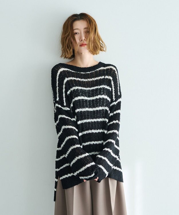 YECCA VECCA ルーズニットプルオーバー Border