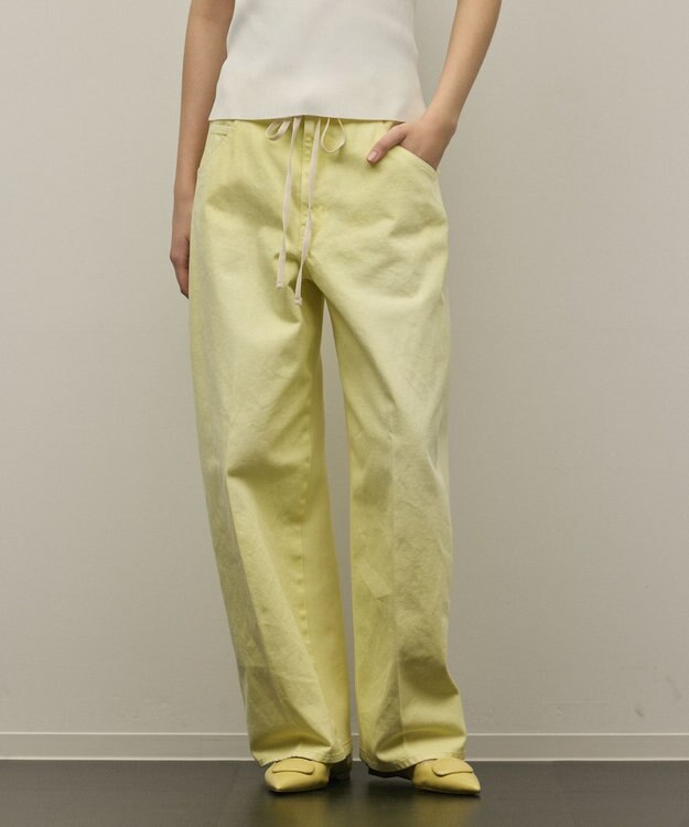 GRACE CONTINENTAL コンビドロストデニムパンツ イエロー