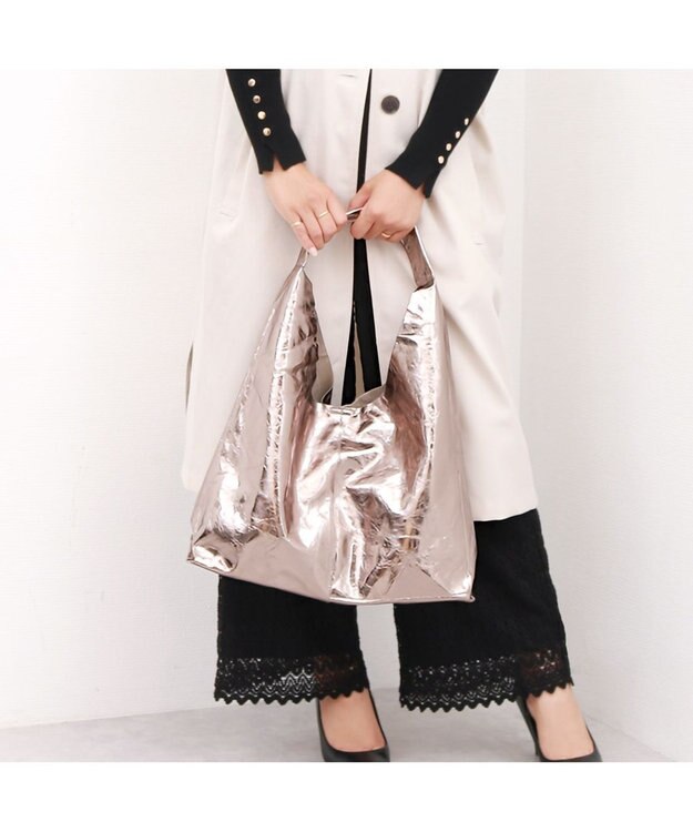 UNBILLION 【テレビ ドラマ着用アイテム】カシュカシュ cachecache / 一枚仕立てホーボーバッグ ダークシルバー