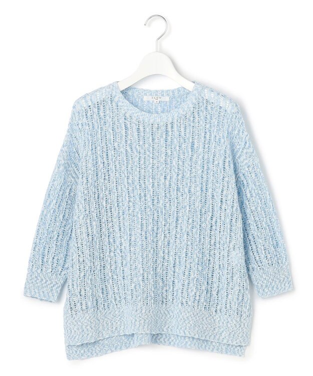 23区 【SLOW/一部店舗限定】エンブロイダリープルオーバー サマー ニット サックス