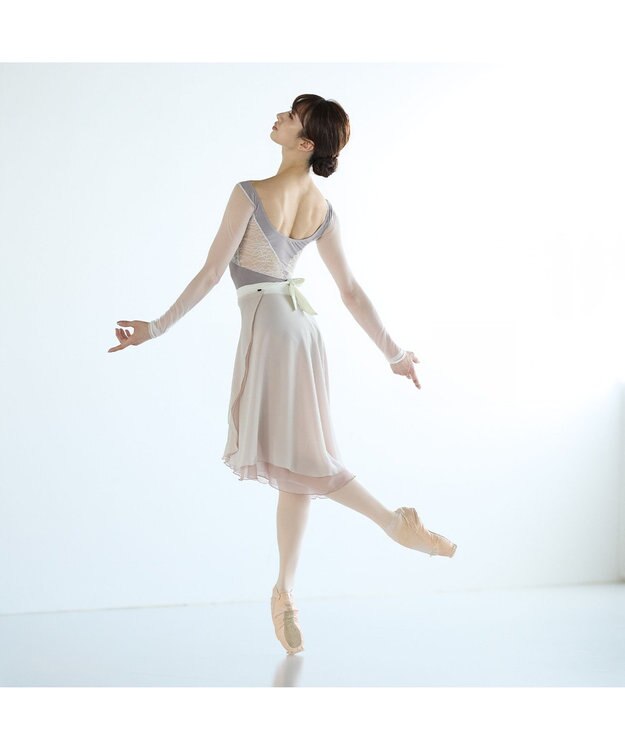 Chacott ◎【AKANE TAKADA】ロングスリーブレオタード グレー