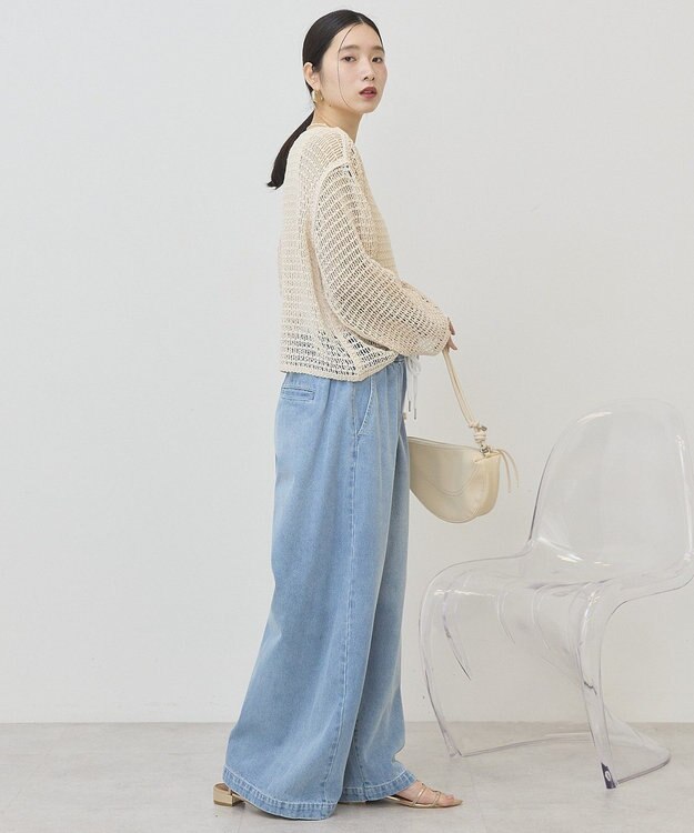 AMERICAN HOLIC 刺繍メッシュプルオーバー Ivory