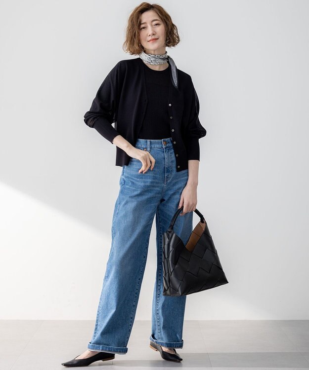 23区 S 【滝沢眞規子さん着用/VERY掲載/洗える】23区DENIM ストレッチ ワイドパンツ スカイブルー系