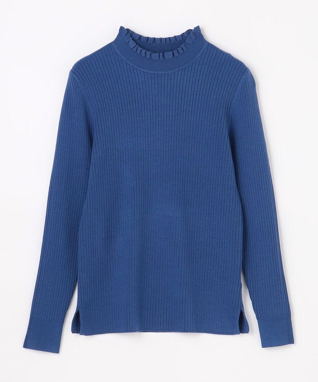 ANY L 【6色展開】フリルネックニット [WEB限定]ブルー