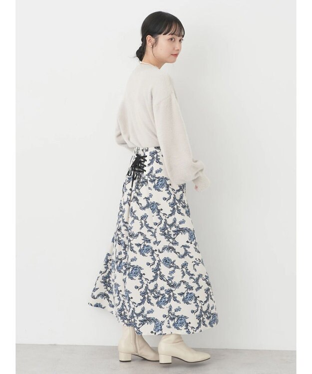 earth music&ecology ミニシャギープルオーバー Gray Beige