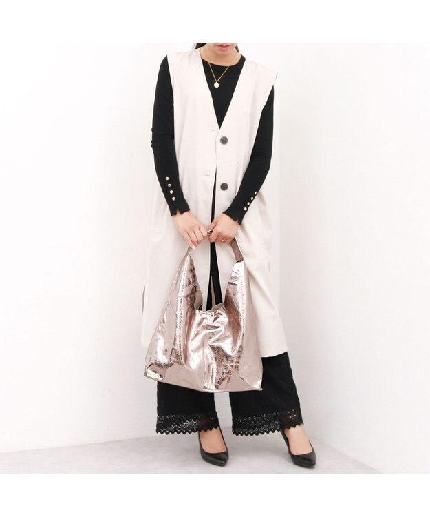 UNBILLION 【テレビ ドラマ着用アイテム】カシュカシュ cachecache / 一枚仕立てホーボーバッグ ダークシルバー