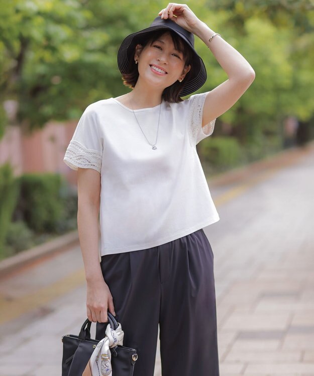 J.PRESS LADIES S ソフトナイロン イージー ワイド パンツ ブラック系