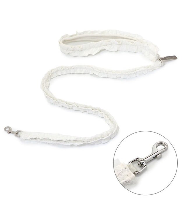 PET PARADISE cherircouture フリフリ リード 《ホワイト》４Ｓ～３Ｓ  小型犬 ホワイト