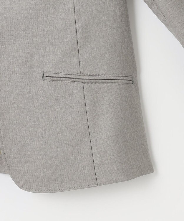 J.PRESS LADIES 【セットアップ対応・洗える・UVケア・速乾】 OXIJEWELストレッチ ノーカラー ジャケット ライトグレー系