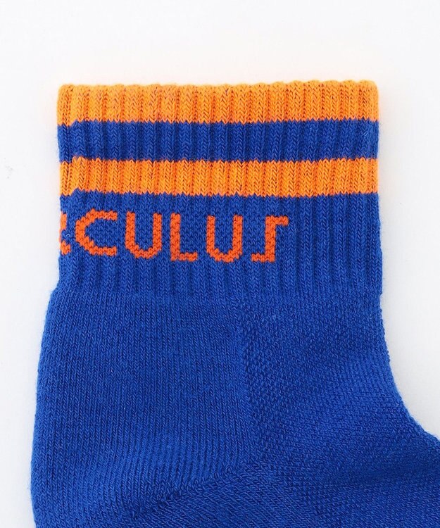 PW CIRCULUS 【虫よけ加工】【WOMEN】ラインソックス ショート丈  ゴルフウェア レディース スカイブルー系