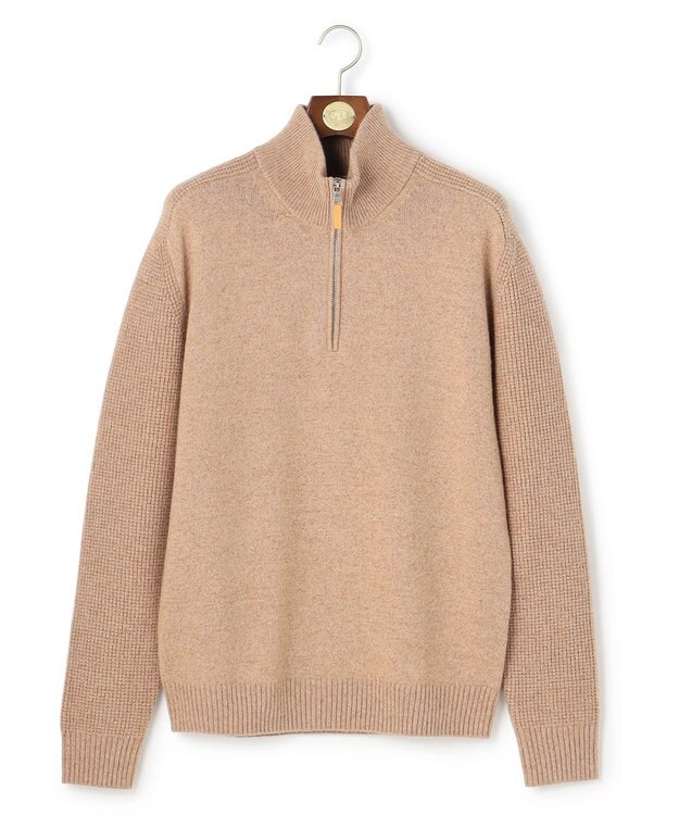 J.PRESS MEN ウール×カシミヤの上質素材【Cash Lamb's Wool】ハーフジップ ニット_25年モデル ベージュ系