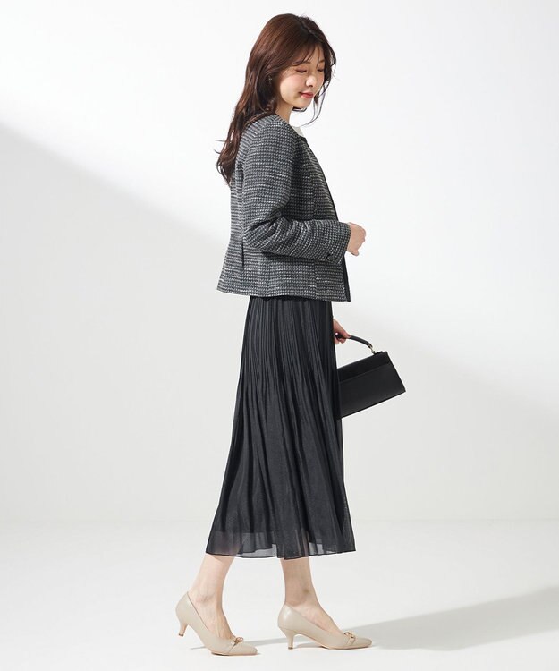 ANY SIS S 【洗える】シャイニープリーツ スカート ネイビー