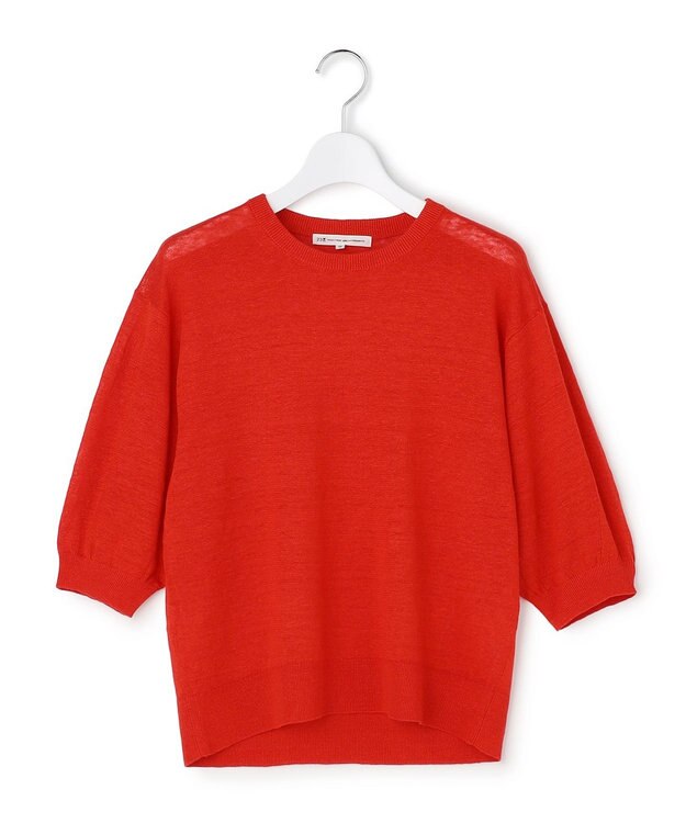 23区 【先行予約】ピュアリネンハイゲージ パフスリーブ ニット レッド系