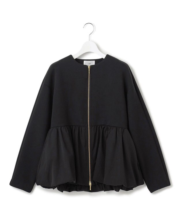 23区 L 【洗える】コットンエアーバルーン ライトアウター ブラック系