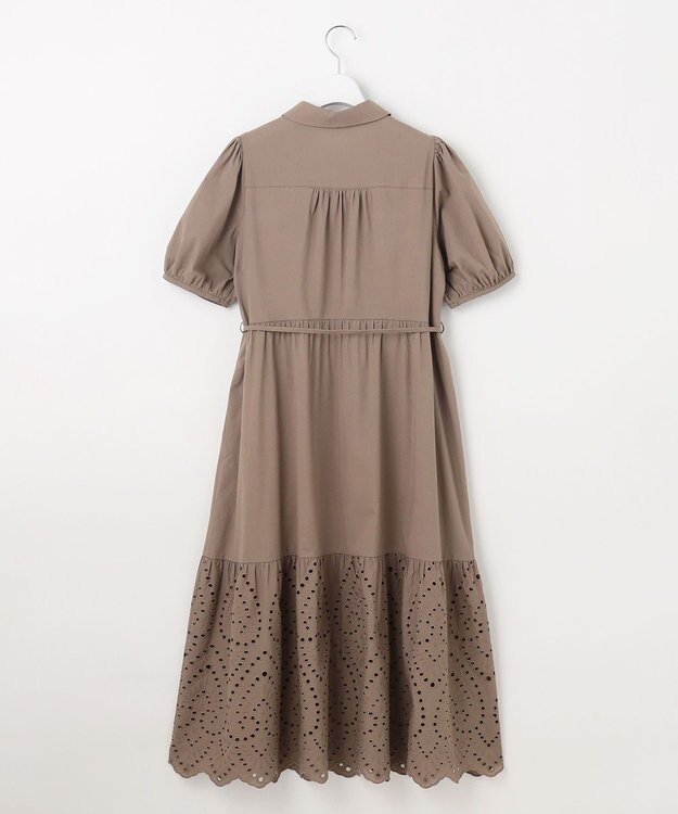 Feroux 刺繍入りシャツ ワンピース ダークブラウン系