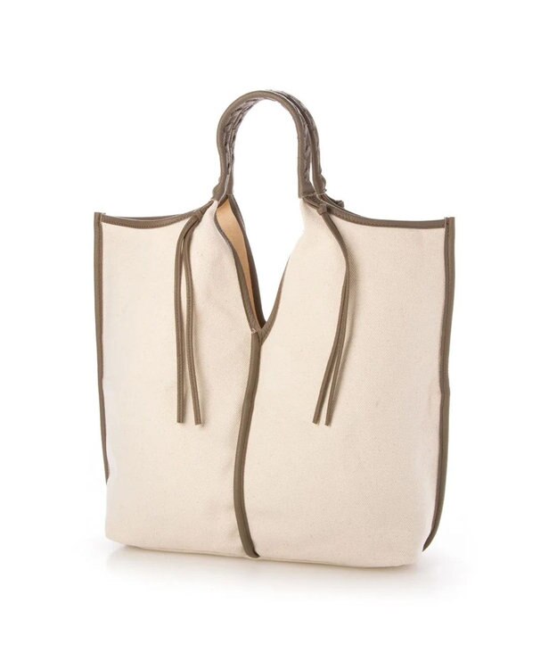 UNBILLION perche コットン×牛革付属トートバッグ L オーク