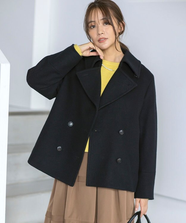 組曲 S ショートビーバー ピーコート ブラック系