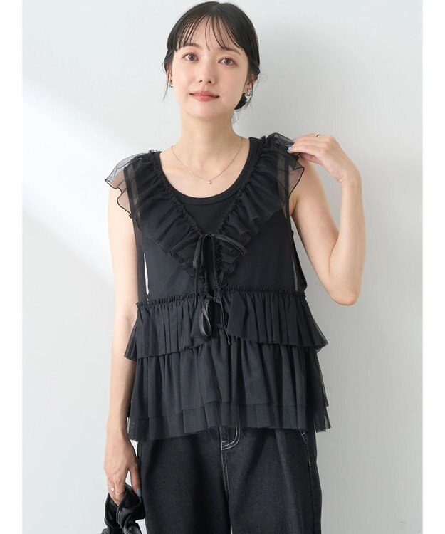 earth music&ecology チュールベスト Black