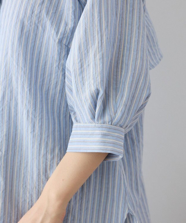 CRAFT STANDARD BOUTIQUE ストライプラグランタックシャツ Sax