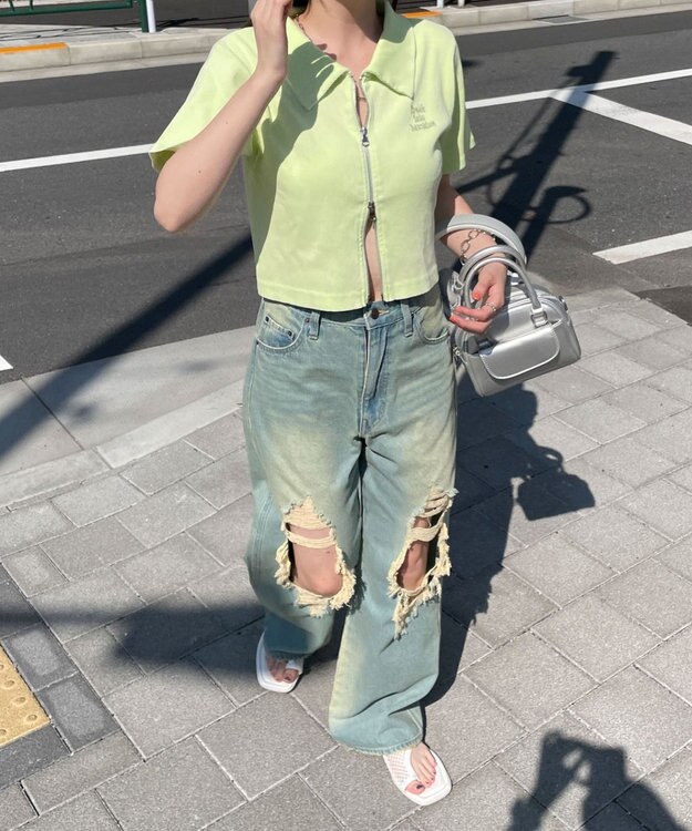 WEGO ダブルジップトップス ライム