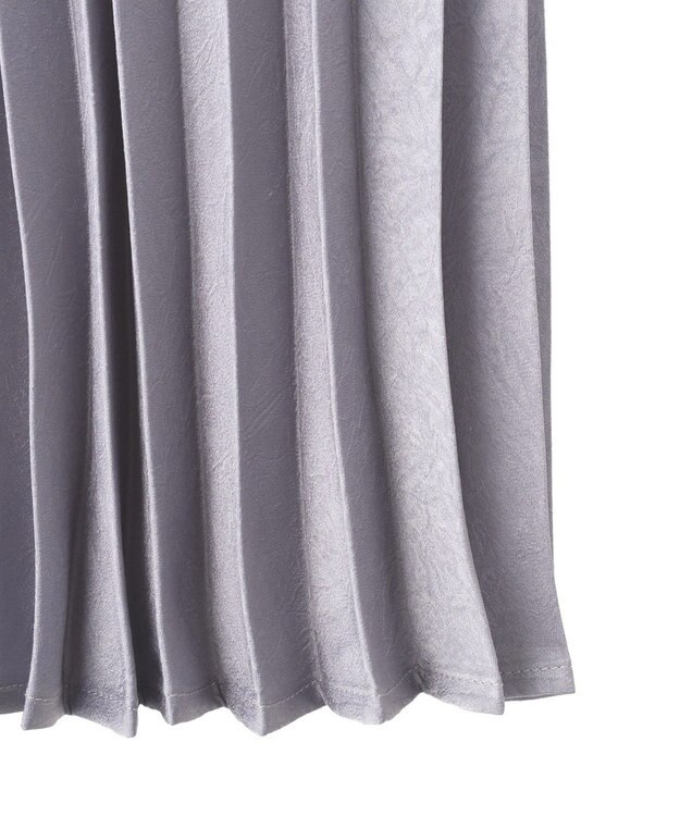 YECCA VECCA サテンプリーツスカート Grayish Blue