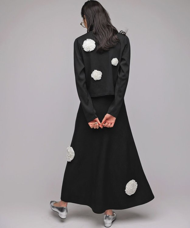 組曲 S 【組曲×setsuko sagittaire】ボンボンフラワーニット スカート ブラック系