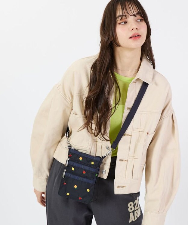 LeSportsac 3 ZIP CROSSBODY/ミックスドフルーツエンブロイダリー ミックスドフルーツエンブロイダリー