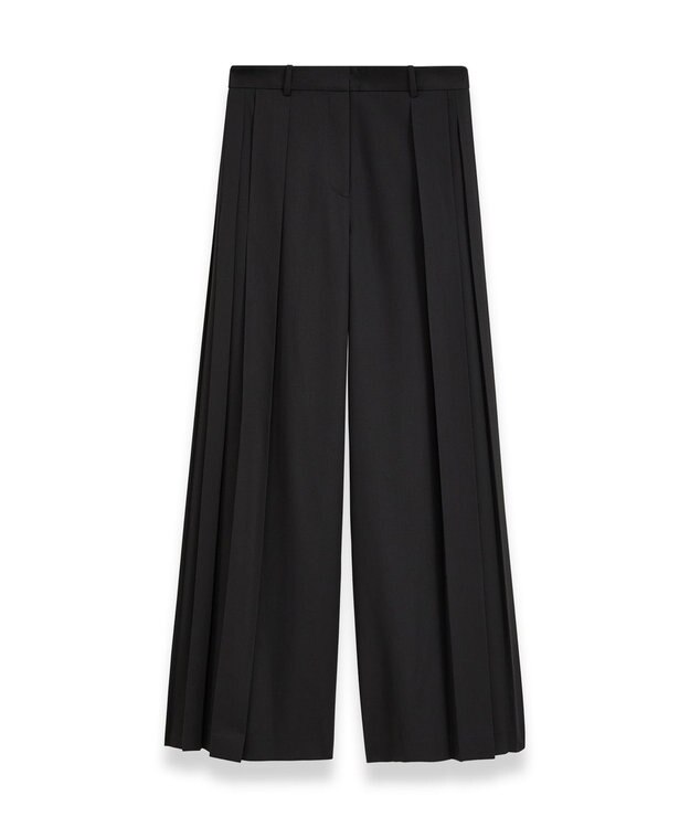JOSEPH ジョゼフプリッセ　ワイドトラウザーズ Black