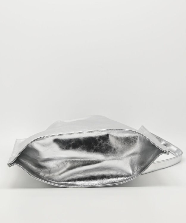 blancle メタリックレザー ガゼット2wayトートバッグ SILVER