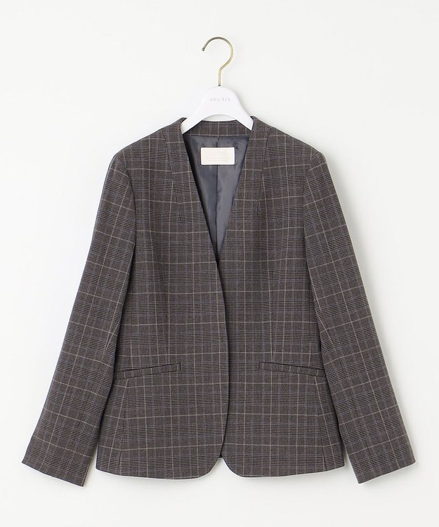 ANY SIS 【セットアップ対応】サーモ2WAYストレッチ ジャケット グレーグレンチェック