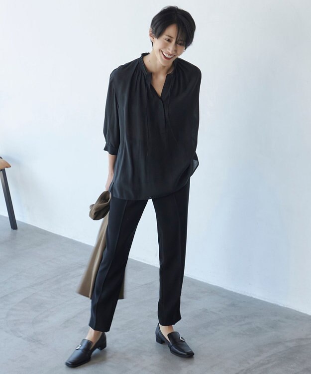 ICB Ｃメタルスクエアトゥー ローファー ブラック系