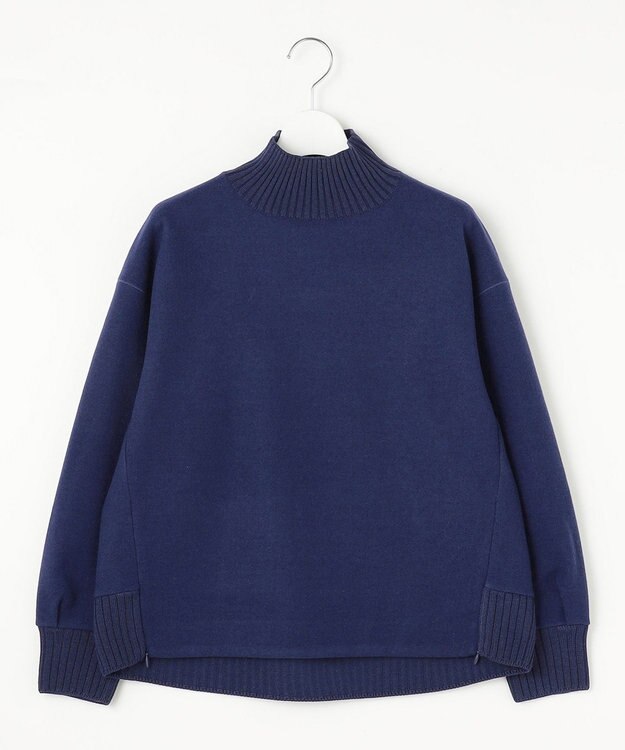 J.PRESS LADIES S ニードルパンチ ハイネック カットソー ブルー系