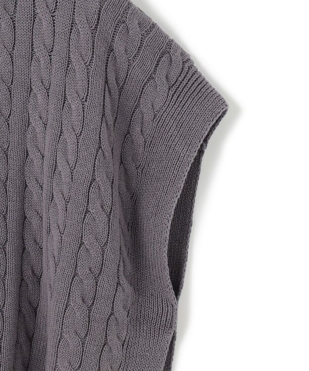 J.PRESS YORK STREET 【WOMEN】コットンニット ケーブルポンチョ ダルブルー系