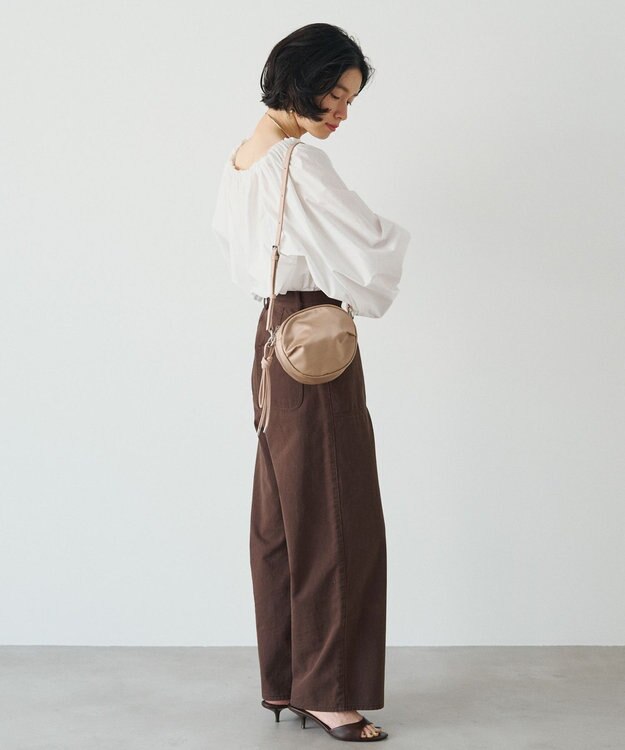 russet クラウズナイロンサークルミニショルダーバッグ(CE-1728) PinkBeige