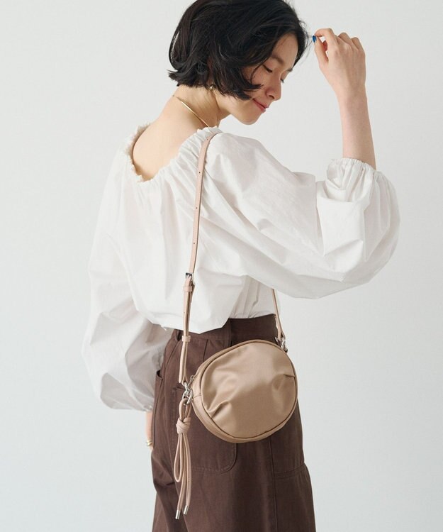 russet クラウズナイロンサークルミニショルダーバッグ(CE-1728) PinkBeige