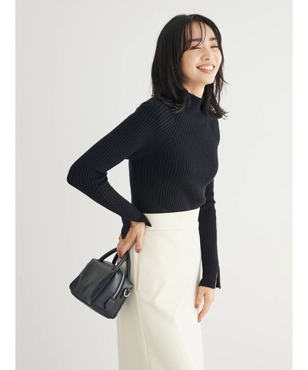 Green Parks ・Ｐｅｔｉｔ　Ｆｌｅｕｒ　ボトルネックリブニット Black