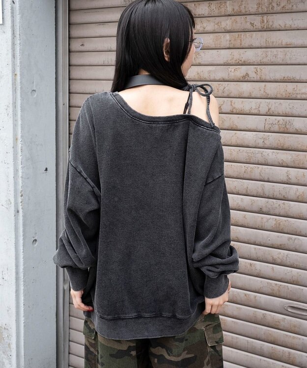 WEGO 【25年秋冬新作】2WAYグラフィックワンショルBIGスウェット 柄1