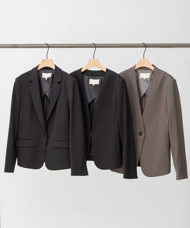 自由区 【XSサイズ～/洗える】WASHABLEPONTE  ボレロジャケット ブラック系