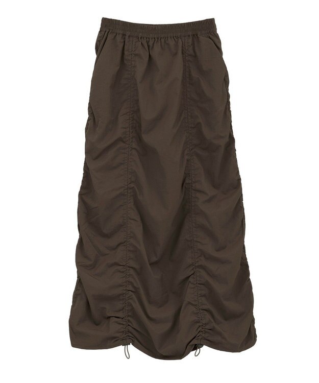 CRAFT STANDARD BOUTIQUE ドロストシャーリングデザインスカート Brown