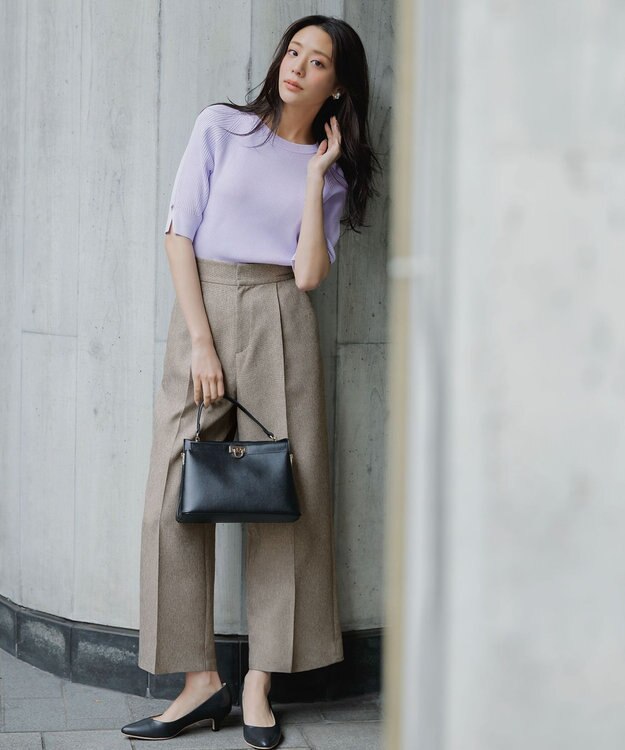 ANY SIS 【2WAY】サスペンダー付き ワイドパンツ ベージュ